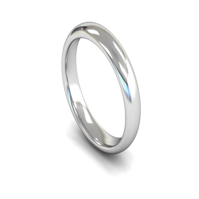 Platinum Edged Court Wedding Ring 4mm - Heavy Weight