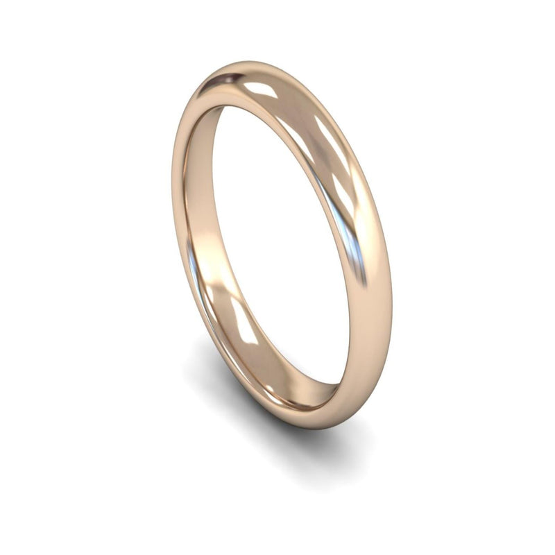 18ct Rose Gold Edged Court Wedding Ring 4mm - Heavy Weight