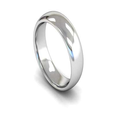 9ct White Gold Edged Court Wedding Ring 6mm - Heavy Weight
