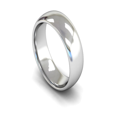 18ct White Gold Edged Court Wedding Ring 7mm - Heavy Weight
