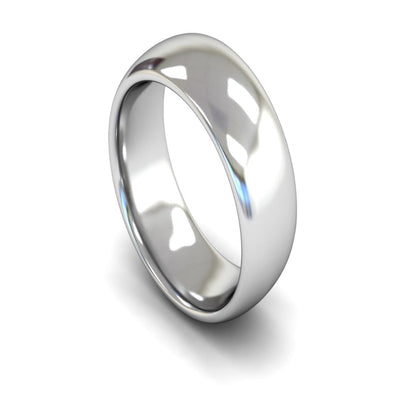 9ct White Gold Edged Court Wedding Ring 8mm - Heavy Weight