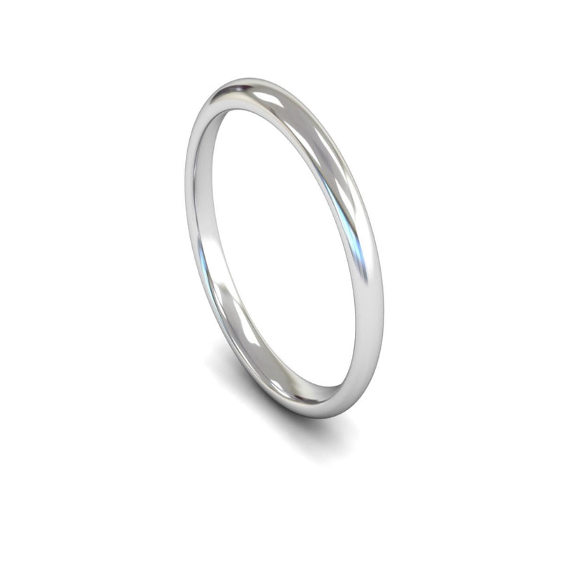 Platinum Edged Court Wedding Ring 2.5mm - Light Weight