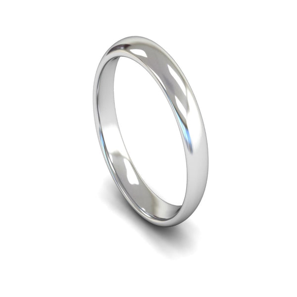 Platinum Edged Court Wedding Ring 4mm - Light Weight