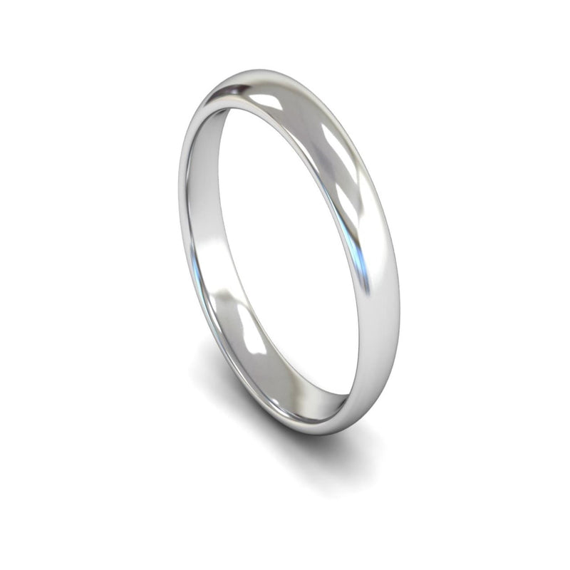 Platinum Edged Court Wedding Ring 4mm - Light Weight
