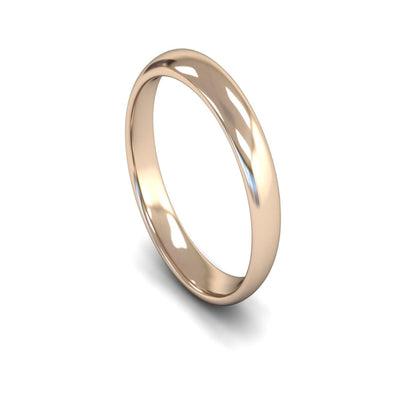14ct Rose Gold Edged Court Wedding Ring 4mm - Light Weight