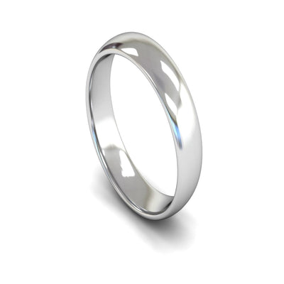 Platinum Edged Court Wedding Ring 5mm - Light Weight