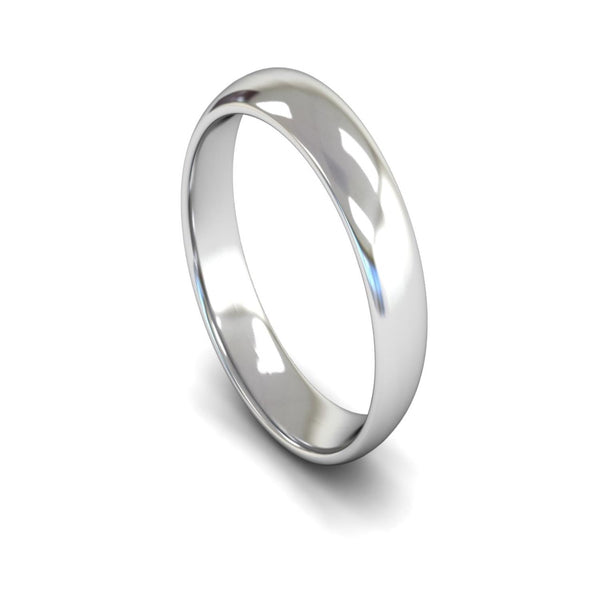 Platinum Edged Court Wedding Ring 5mm - Light Weight