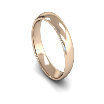 9ct Rose Gold Edged Court Wedding Ring 5mm - Light Weight