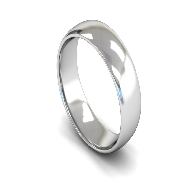 Platinum Edged Court Wedding Ring 6mm - Light Weight