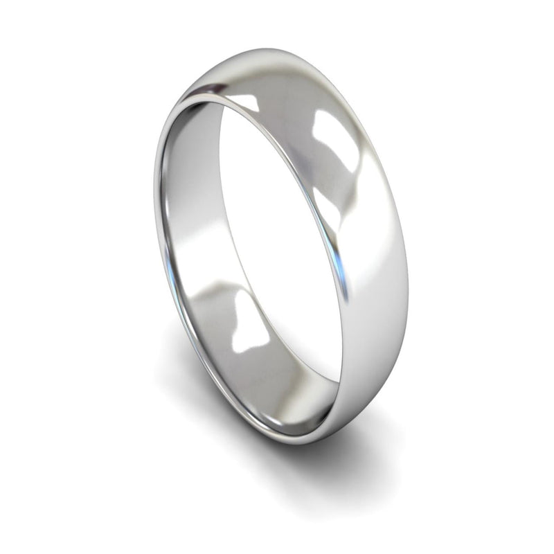 Platinum Edged Court Wedding Ring 7mm - Light Weight