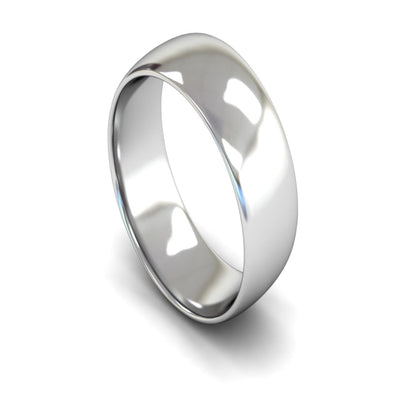 Platinum Edged Court Wedding Ring 8mm - Light Weight