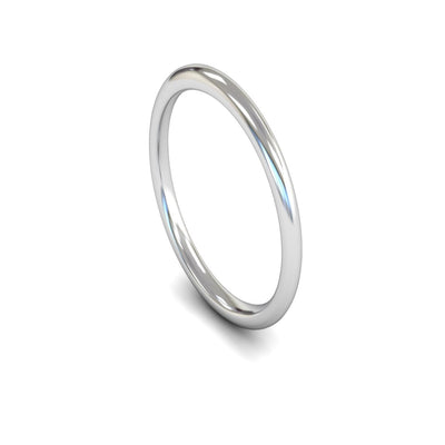 Platinum Edged Court Wedding Ring 2mm - Medium Weight