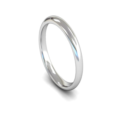 Platinum Edged Court Wedding Ring 3mm - Medium Weight
