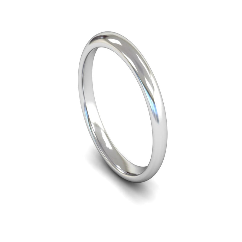 Platinum Edged Court Wedding Ring 3mm - Medium Weight