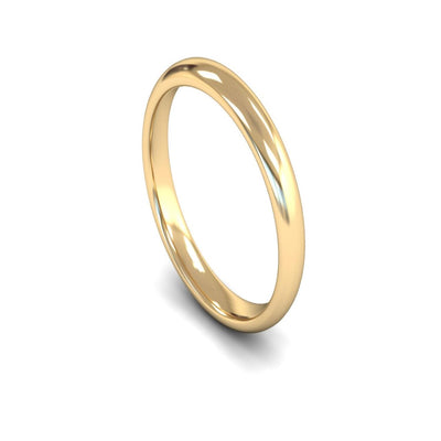 18ct Yellow Gold Edged Court Wedding Ring 3mm - Medium Weight