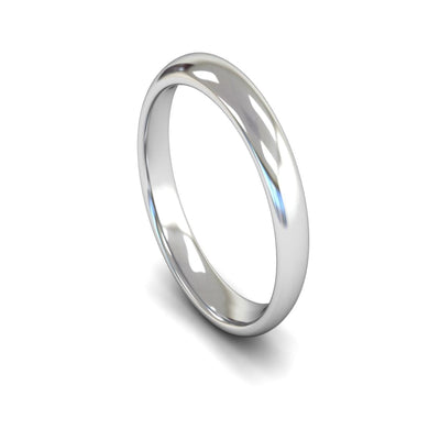 Platinum Edged Court Wedding Ring 4mm - Medium Weight