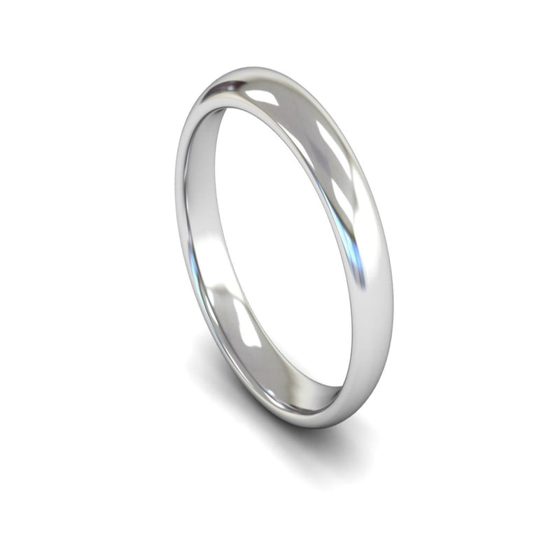 Platinum Edged Court Wedding Ring 4mm - Medium Weight