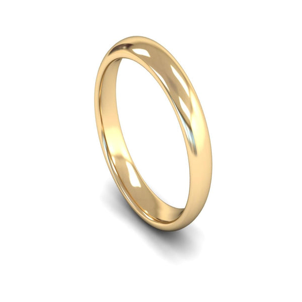 14ct Yellow Gold Edged Court Wedding Ring 4mm - Medium Weight