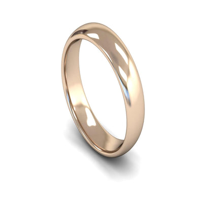 14ct Rose Gold Edged Court Wedding Ring 5mm - Medium Weight