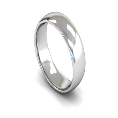 18ct White Gold Edged Court Wedding Ring 6mm - Medium Weight