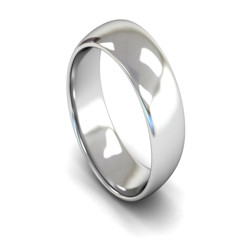 Platinum Edged Court Wedding Ring 8mm - Medium Weight