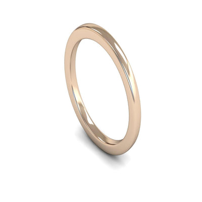 9ct Rose Gold Engagement Match Wedding Ring 2mm - Heavy Weight