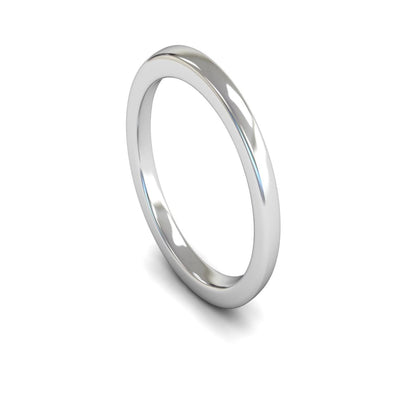 18ct White Gold Engagement Match Wedding Ring 2.5mm - Heavy Weight