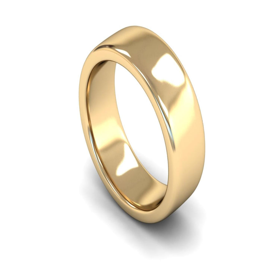 9ct Yellow Gold Engagement Match Wedding Ring 7mm - Heavy Weight