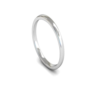 18ct White Gold Engagement Match Wedding Ring 2mm - Light Weight