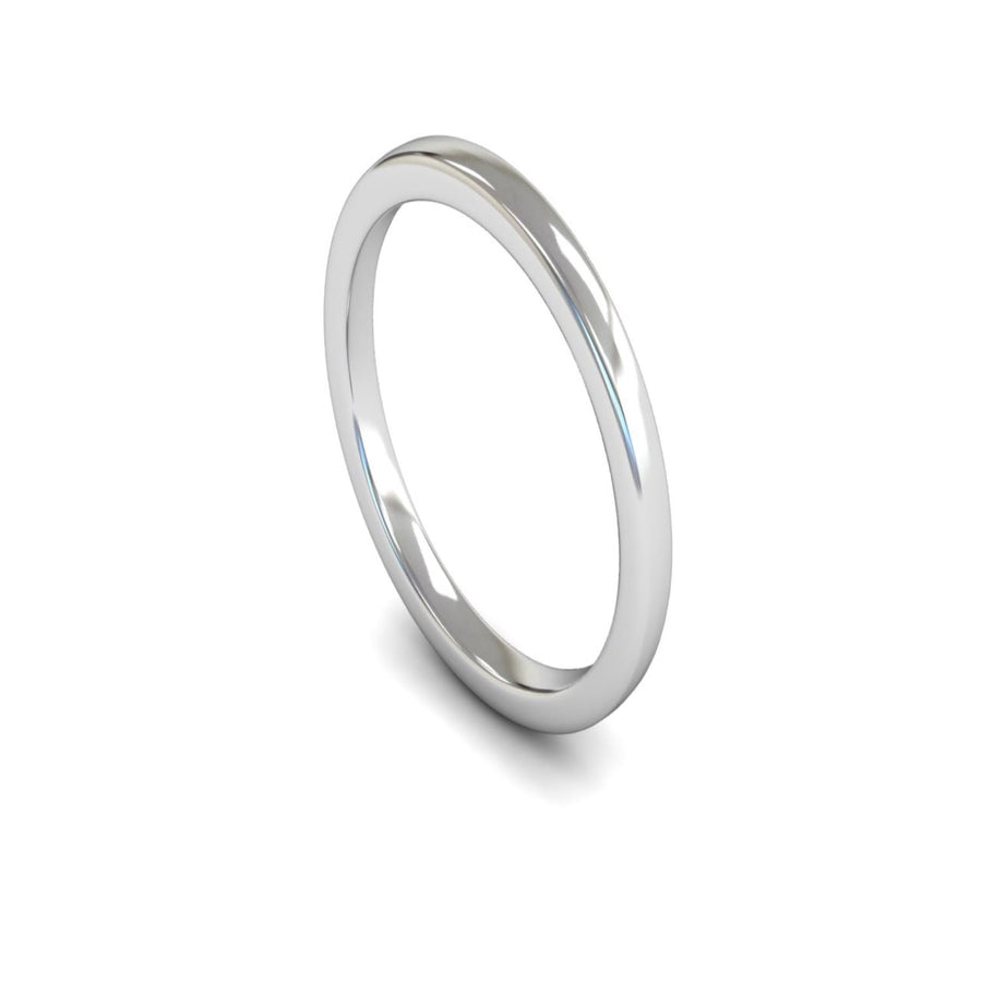 14ct White Gold Engagement Match Wedding Ring 2mm - Medium Weight