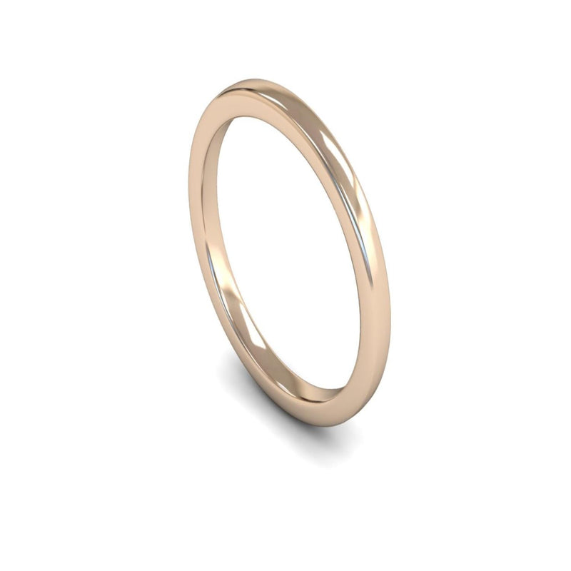 18ct Rose Gold Engagement Match Wedding Ring 2mm - Medium Weight