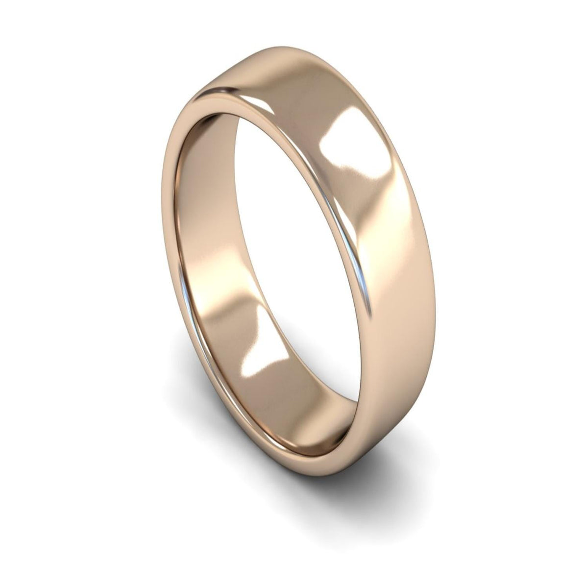 14ct Rose Gold Engagement Match Wedding Ring 7mm - Medium Weight