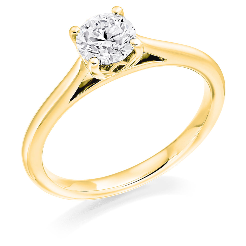 Classic Solitaire Round Brilliant Engagement Ring 0.5ct total in Yellow Gold