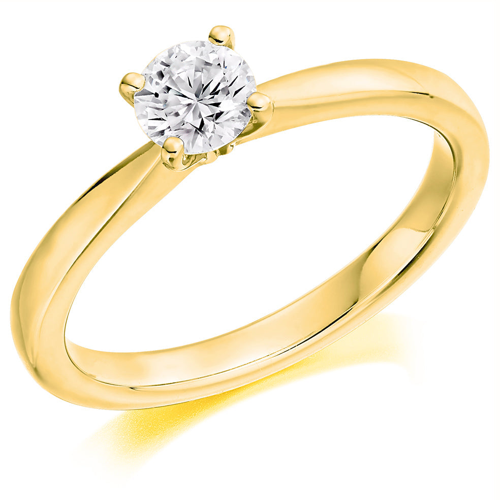 Solitaire Round Brilliant Engagement Ring 0.4ct in Yellow Gold