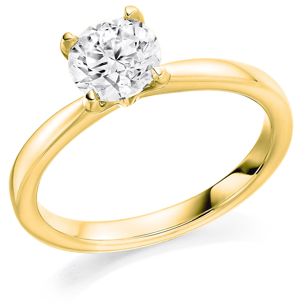 Classic Solitaire Round Brilliant Engagement Ring 0.75ct total in Yellow Gold