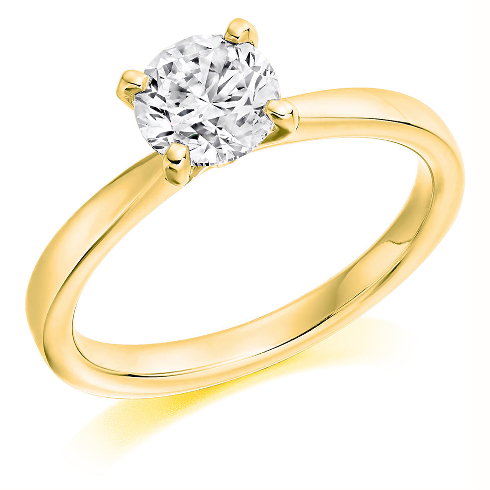 Traditional Solitaire Round Brilliant Engagement Ring 1.0ct in Yellow Gold