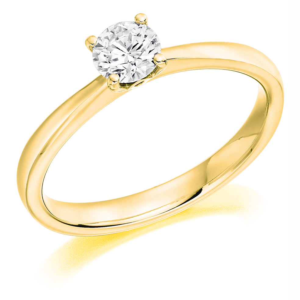 Classic Solitaire Round Brilliant Engagement Ring 0.4ct total in Yellow Gold
