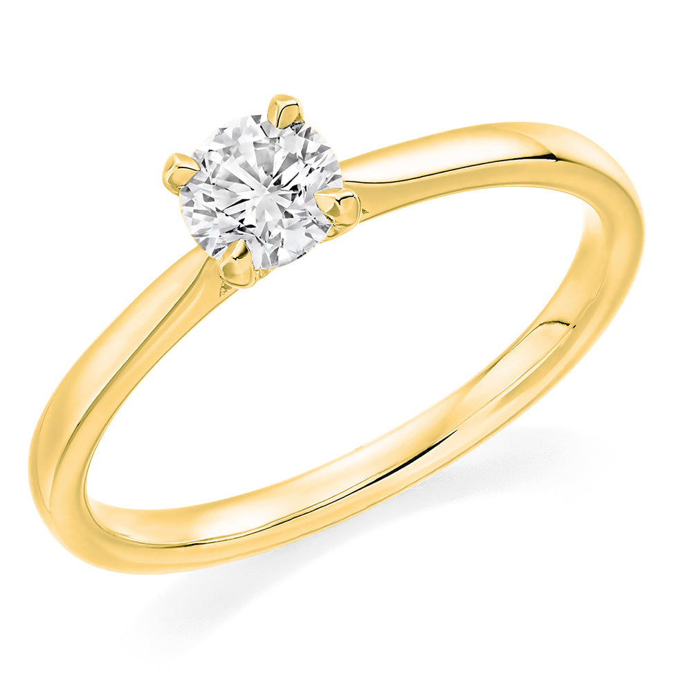 Traditional Solitaire Round Brilliant Engagement Ring 0.25ct in Yellow Gold
