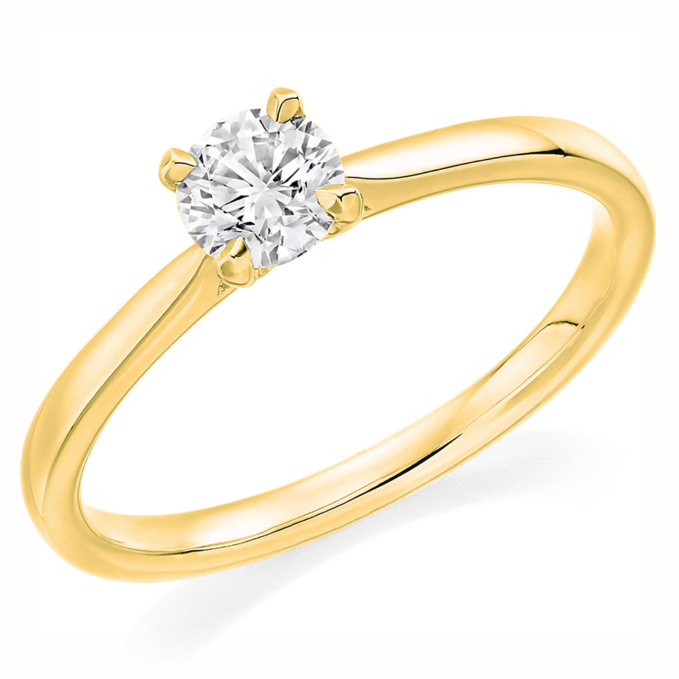 Solitaire Round Brilliant Engagement Ring 0.33ct in Yellow Gold
