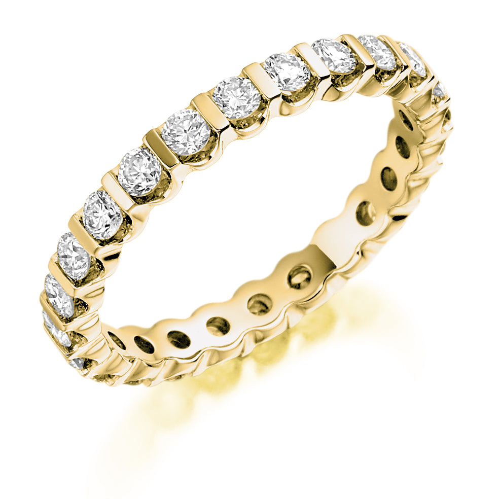 Bar-Set Full Eternity Ring, 1.0ct total (FET1025) in Yellow Gold
