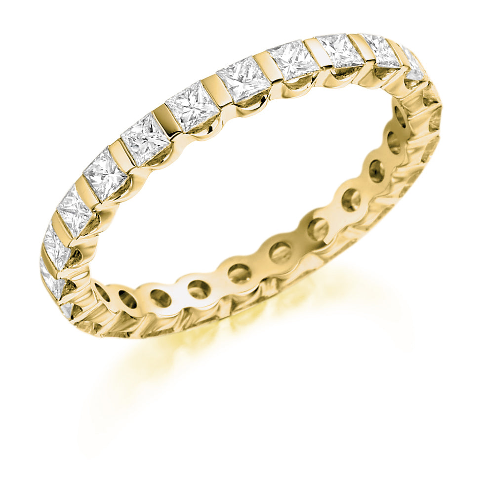 Bar-Set Full Eternity Ring, 1.05ct total in Yellow Gold