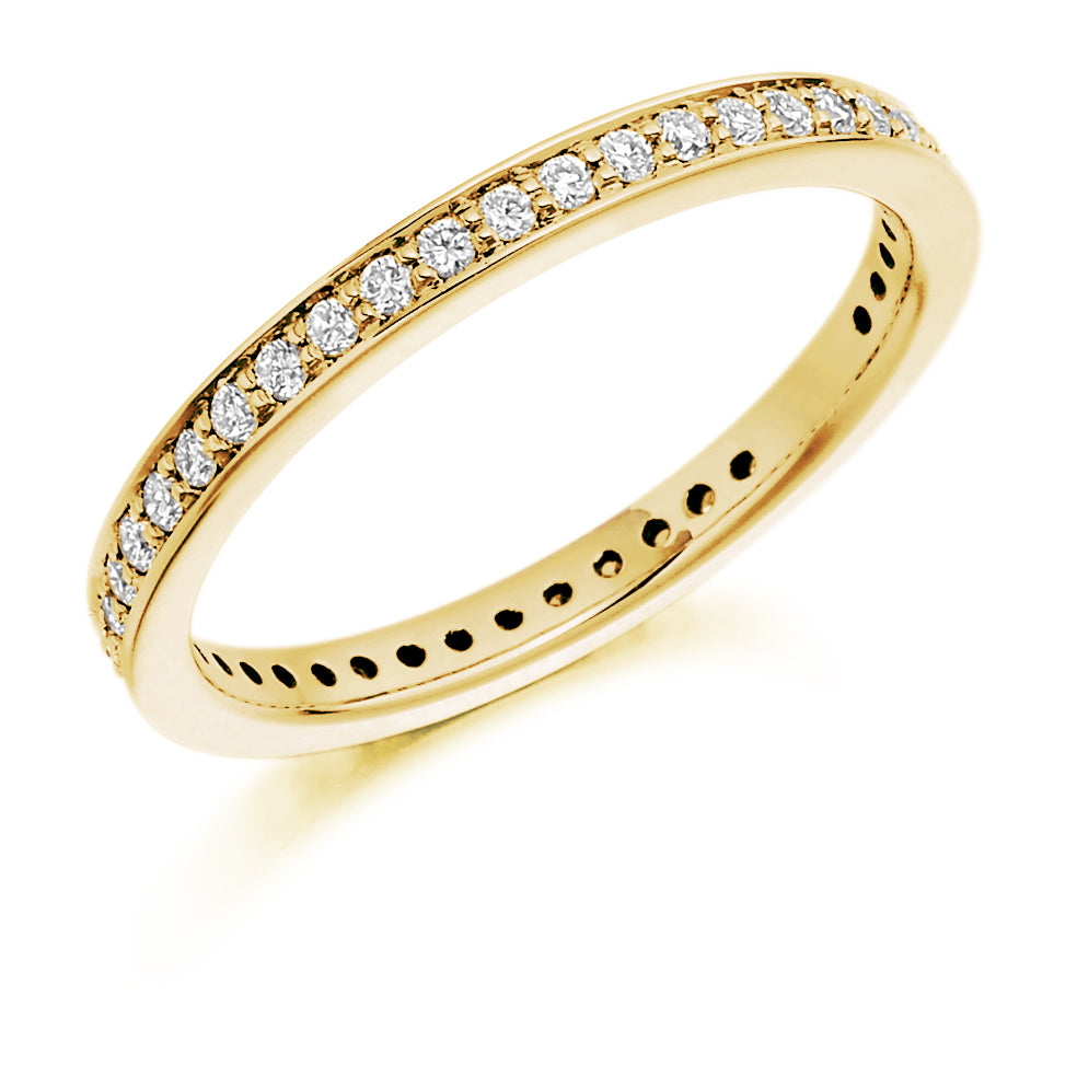 Grain-Set Diamond Full Eternity Ring B, 0.4ct in Yellow Gold
