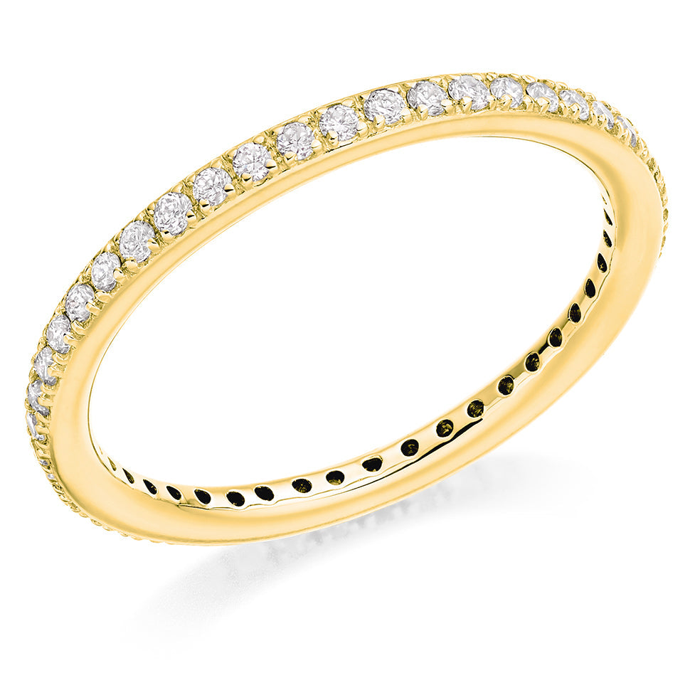 Claw-Set Full Eternity Ring, 0.35ct total in Yellow Gold