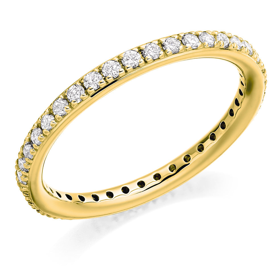 Claw-Set Full Eternity Ring, 0.5ct total in Yellow Gold