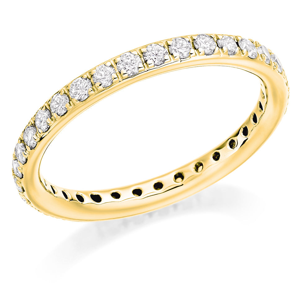 Claw-Set Full Eternity Ring, 0.75ct total in Yellow Gold