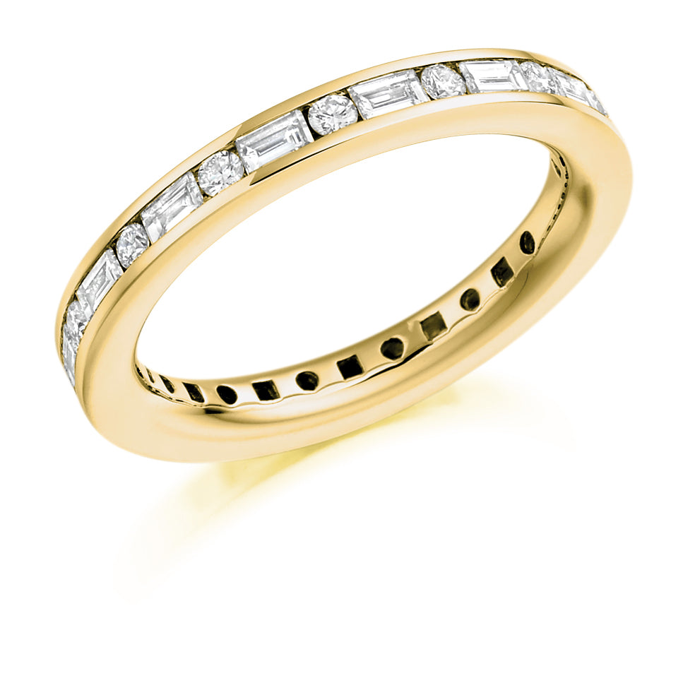 Channel-Set Diamond Full Eternity Ring, 1.05ct in Yellow Gold