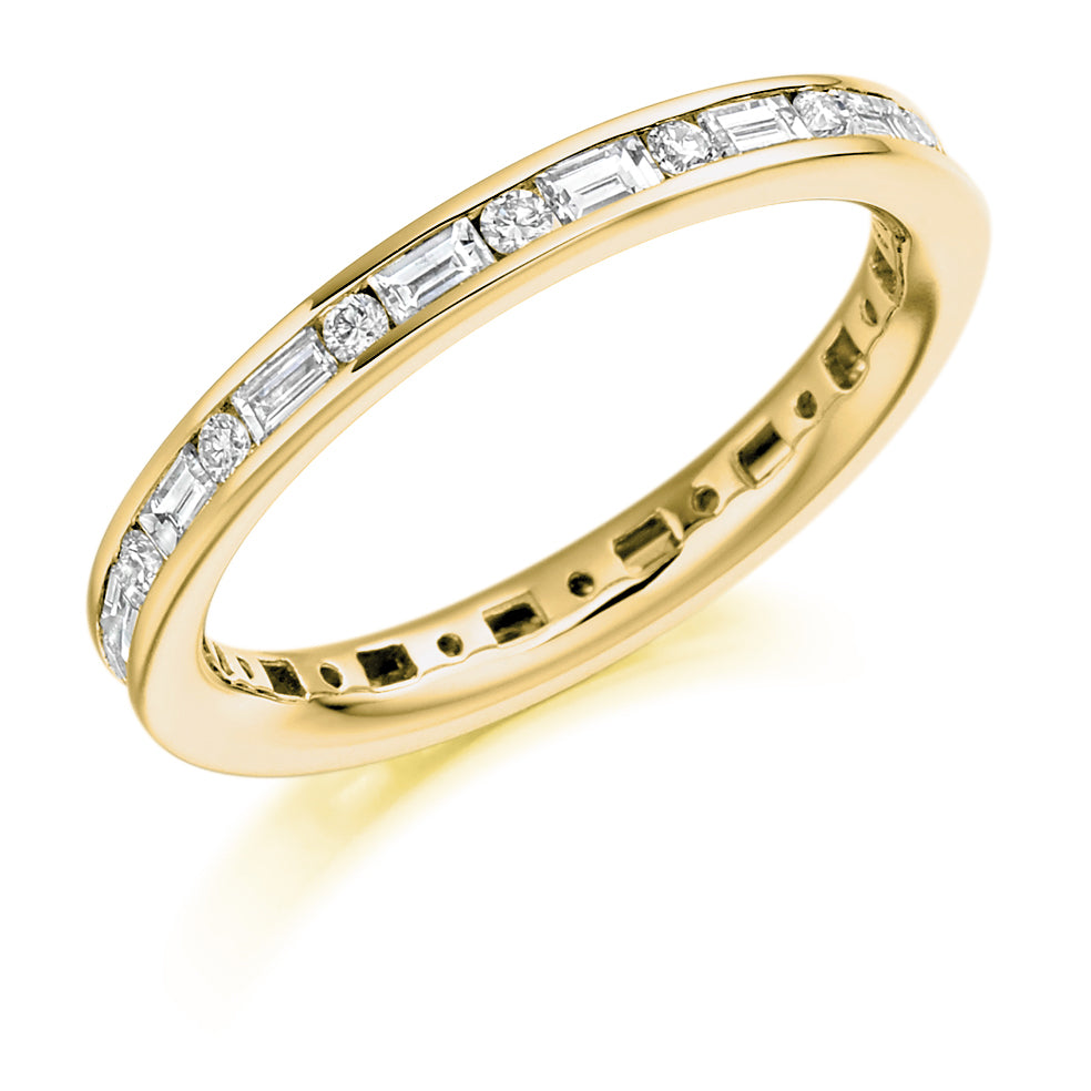 Channel-Set Diamond Full Eternity Ring, 0.85ct in Yellow Gold