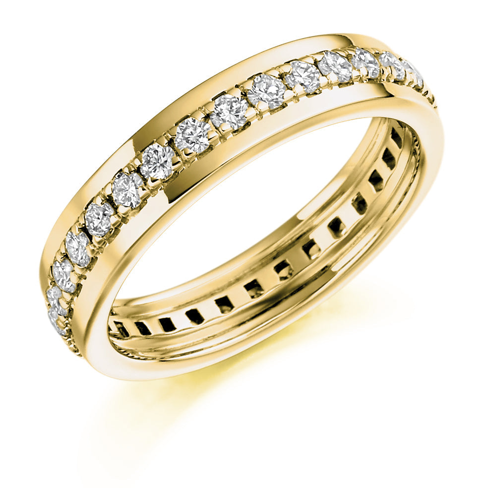 Grain-Set Diamond Full Eternity Ring B, 0.8ct in Yellow Gold