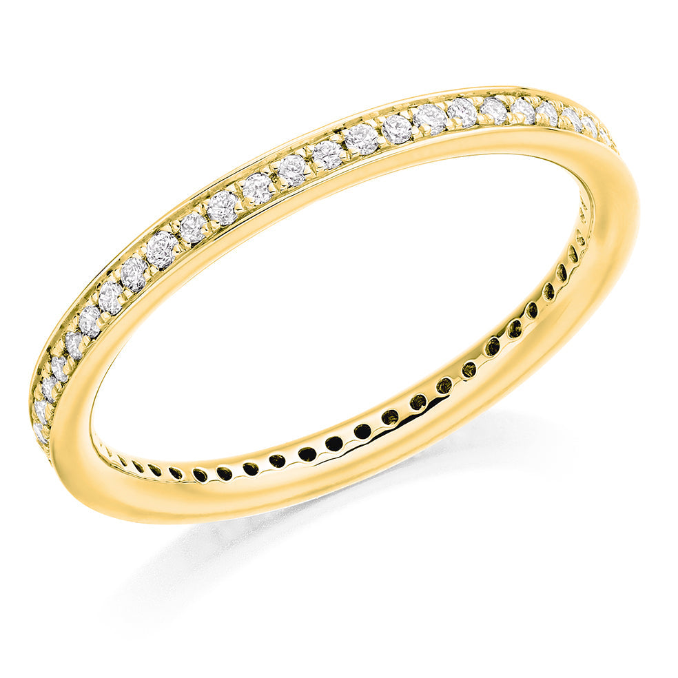 Grain-Set Diamond Full Eternity Ring, 0.25ct in Yellow Gold