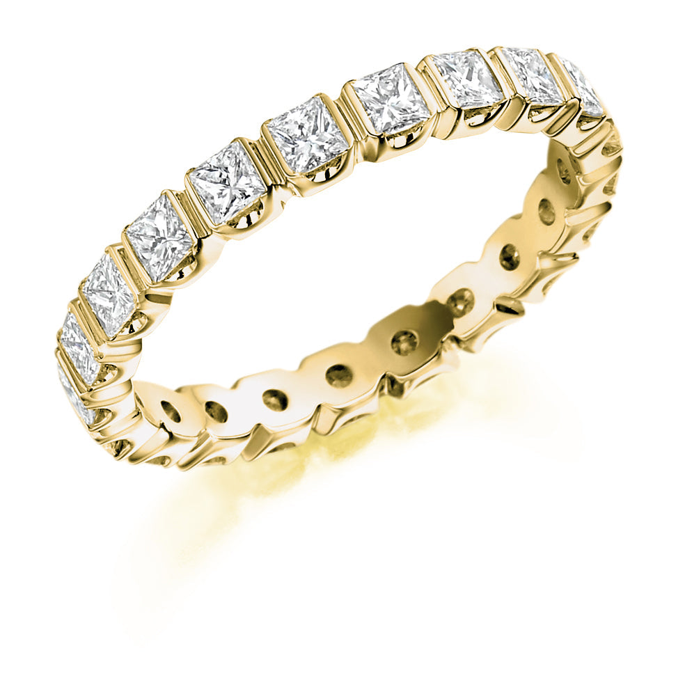 Bar-Set Full Eternity Ring, 1.5ct total (FET1103) in Yellow Gold